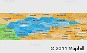Political Shades Panoramic Map of Novgorod Oblast