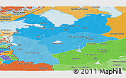 Political Shades Panoramic Map of Northwest