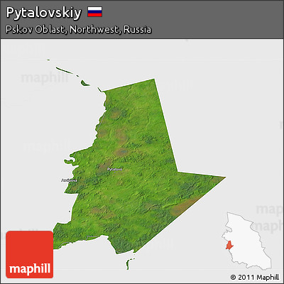 Satellite 3D Map of Pytalovskiy, single color outside