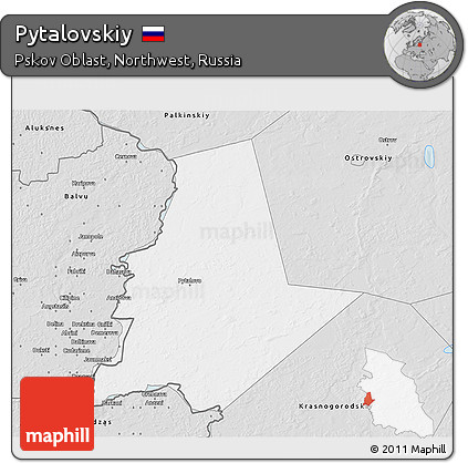 Silver Style 3D Map of Pytalovskiy