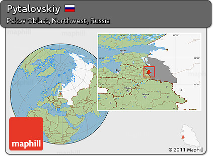 Savanna Style Location Map of Pytalovskiy, highlighted country, highlighted parent region