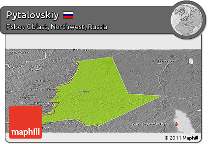 Physical Panoramic Map of Pytalovskiy, desaturated