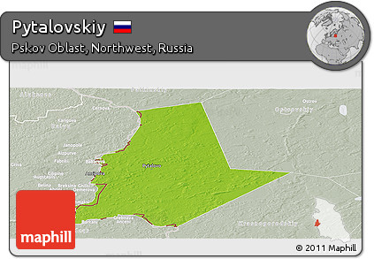 Physical Panoramic Map of Pytalovskiy, lighten, semi-desaturated