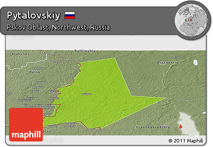 Physical Panoramic Map of Pytalovskiy, semi-desaturated