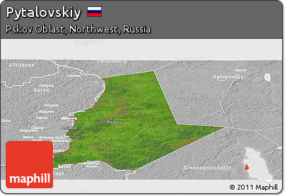 Satellite Panoramic Map of Pytalovskiy, lighten, desaturated