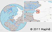 Gray Location Map of Saint Petersburg, highlighted country