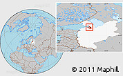 Gray Location Map of Saint Petersburg, highlighted parent region