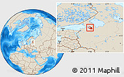 Shaded Relief Location Map of Saint Petersburg