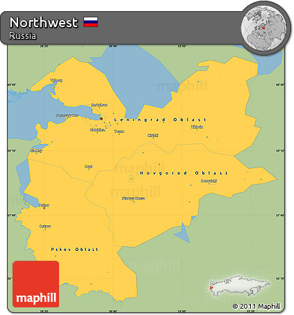 Savanna Style Simple Map of Northwest, single color outside