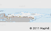 Gray Panoramic Map of Russia, single color outside