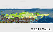 Physical Panoramic Map of Russia, darken