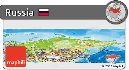 Physical Panoramic Map of Russia