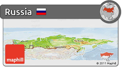 Physical Panoramic Map of Russia, lighten