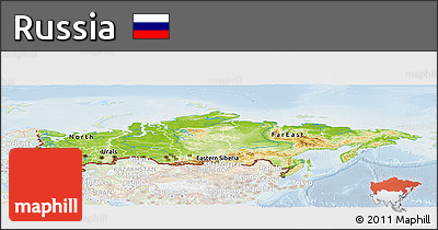 Physical Panoramic Map of Russia, lighten