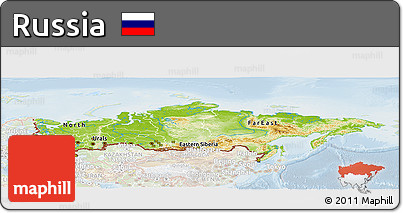 Physical Panoramic Map of Russia, lighten