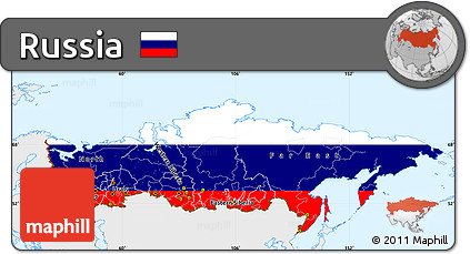 Flag Simple Map of Russia, single color outside