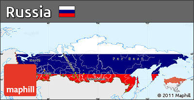Flag Simple Map of Russia, single color outside