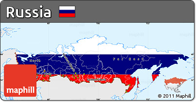 Flag Simple Map of Russia, single color outside