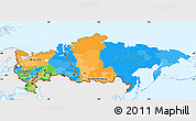 Political Simple Map of Russia, single color outside