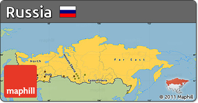 Savanna Style Simple Map of Russia, single color outside