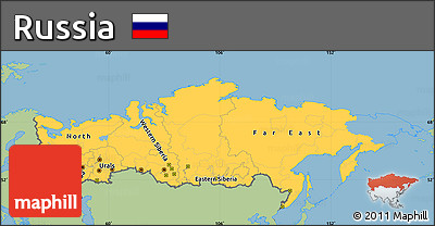 Savanna Style Simple Map of Russia, single color outside