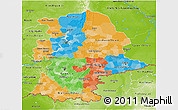 Political 3D Map of Urals, physical outside