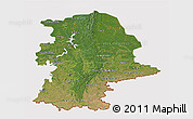 Satellite 3D Map of Urals, cropped outside