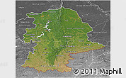 Satellite 3D Map of Urals, desaturated