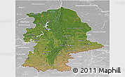Satellite 3D Map of Urals, lighten, desaturated
