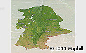 Satellite 3D Map of Urals, lighten