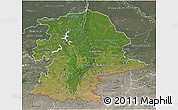 Satellite 3D Map of Urals, semi-desaturated
