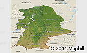 Satellite 3D Map of Urals, shaded relief outside