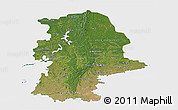 Satellite 3D Map of Urals, single color outside