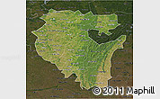 Satellite 3D Map of Bashkiria, darken