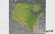 Satellite 3D Map of Bashkiria, desaturated