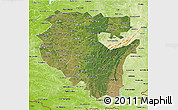 Satellite 3D Map of Bashkiria, physical outside