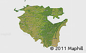 Satellite 3D Map of Bashkiria, single color outside