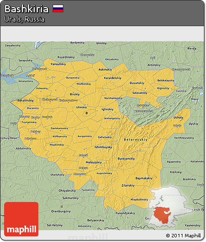 Savanna Style 3D Map of Bashkiria