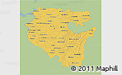 Savanna Style 3D Map of Bashkiria, single color outside