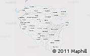 Silver Style 3D Map of Bashkiria, single color outside