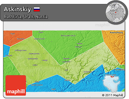 Physical 3D Map of Askinskiy, political outside