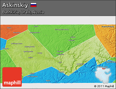 Physical 3D Map of Askinskiy, political outside
