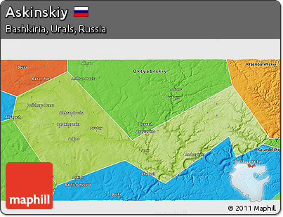 Physical 3D Map of Askinskiy, political outside