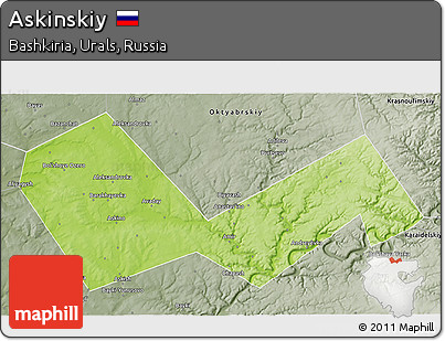 Physical 3D Map of Askinskiy, semi-desaturated