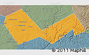 Political 3D Map of Askinskiy, semi-desaturated