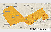 Political 3D Map of Askinskiy, shaded relief outside