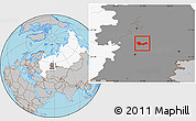 Gray Location Map of Askinskiy, highlighted country, highlighted grandparent region