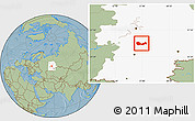Savanna Style Location Map of Askinskiy, highlighted grandparent region, hill shading