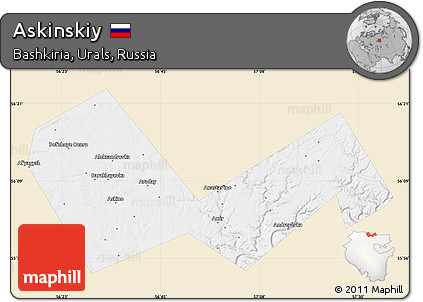 Classic Style Map of Askinskiy, single color outside