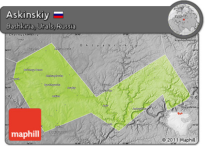 Physical Map of Askinskiy, desaturated